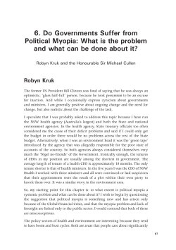 6. Do Governments Suffer from Political Myopia: What