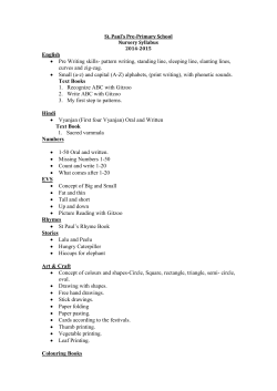 English &bull; Pre Writing skills- pattern writing, standing line, sleeping