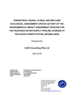Terrestrial faunal, Floral and Wetland Ecological Assessment