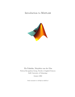 Introduction to Matlab - University of Alberta Computing Science