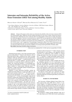 Interrater and Intrarater Reliability of the Active Knee Extension (AKE