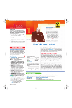 The Cold War Unfolds - Tenafly High School