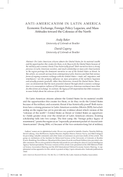 ANTI-AMERICANISM IN LATIN AMERICA Economic Exchange