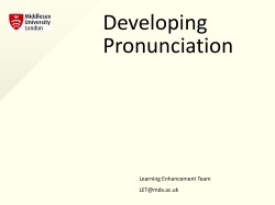 Developing Pronunciation - UniHub