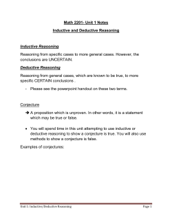 Math 2201- Unit 1 Notes Inductive and Deductive