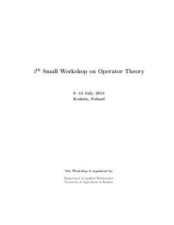 th Small Workshop on Operator Theory