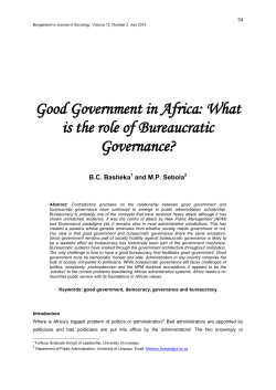 Good Government in Africa: What is the role of Bureaucratic