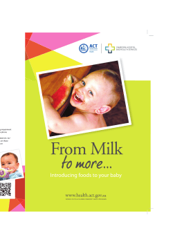 From Milk to more - ACT Health