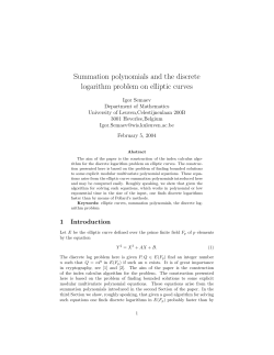 Summation polynomials and the discrete logarithm problem on