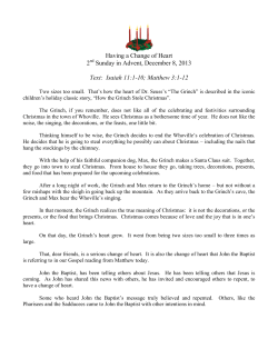 Having a Change of Heart 2 Sunday in Advent, December 8, 2013
