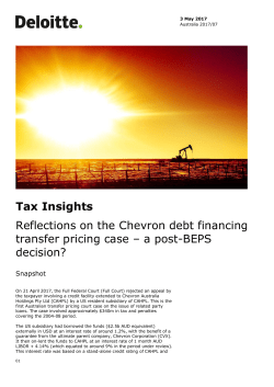 Tax Insights Reflections on the Chevron debt financing transfer