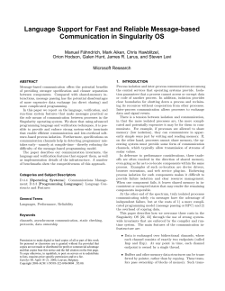 Language Support for Fast and Reliable Message-based