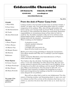 Cridersville Chronicle - cridersville united methodist church
