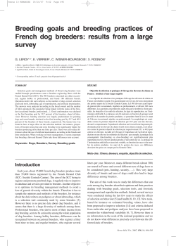 Breeding goals and breeding practices of French dog