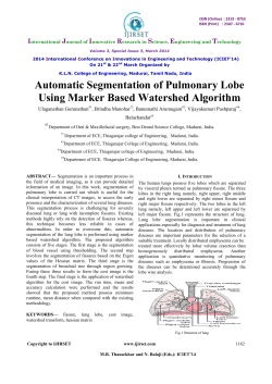 Automatic Segmentation of Pulmonary Lobe Using Marker Based