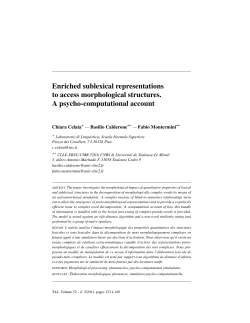 Enriched sublexical representations to access morphological