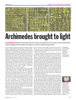 Archimedes brought to light