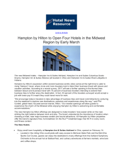 Hampton by Hilton to Open Four Hotels in the Midwest Region by