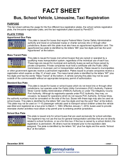 PennDOT Bus, School Vehicle, Limousine, Taxi Registration Fact