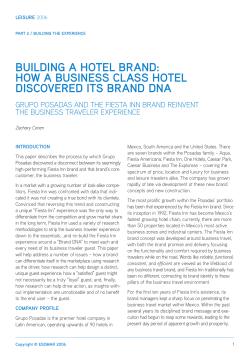 BUILDING A HOtEL BRAND - The leader in brand protection and
