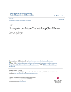 Stranger in our Midst: The Working Class Woman