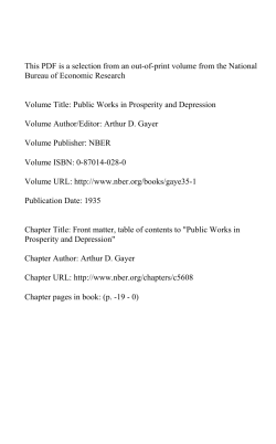 Front matter, table of contents to" Public Works in Prosperity and