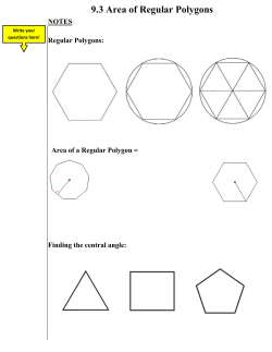 9.3 Area of Regular Polygons