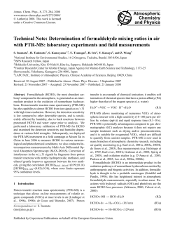 Technical Note: Determination of formaldehyde mixing ratios in air