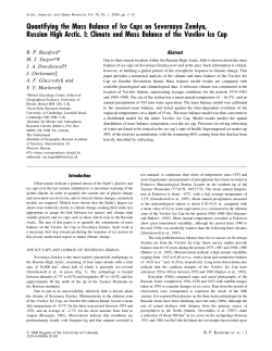Quantifying the Mass Balance of Ice Caps on Severnaya