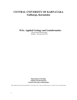 M.Sc. Applied Geology and Geoinformatics Syllabus
