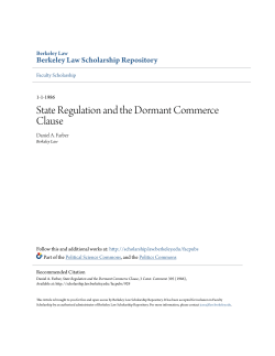 State Regulation and the Dormant Commerce Clause