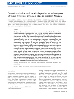 Genetic variation and local adaptation at a cheatgrass (Bromus