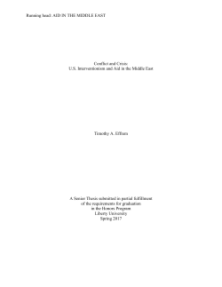 Conflict and Crisis: US Interventionism and Aid in the Middle East