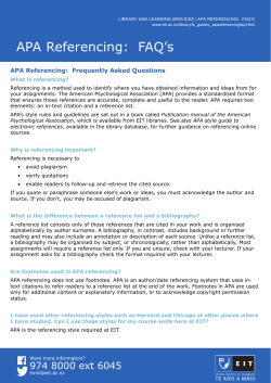 APA Referencing: FAQ`s