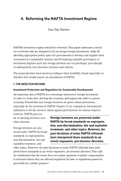 4. Reforming the NAFTA Investment Regime