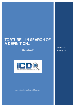 torture &ndash; in search of a definition&hellip;