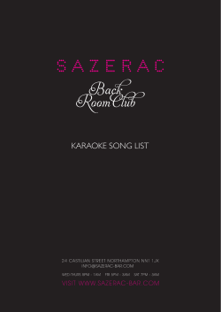 KARAOKE SONG LIST