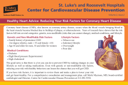 Reducing Your Risk Factors for Coronary Heart Disease