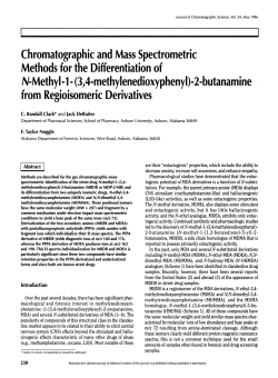 Chromatographic and Mass Spectrometry Methods for the