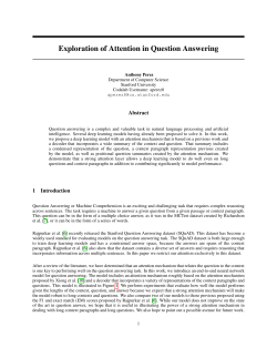 Exploration of Attention in Question Answering