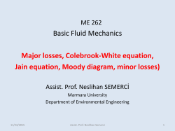 Basic Fluid Mechanics Major losses, Colebrook