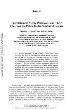 Entertainment Media Portrayals and Their Effects on the Public