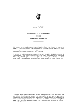 Number 7 of 1964 GUARDIANSHIP OF INFANTS ACT 1964