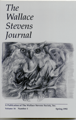 Spring 1992 Vol. 16 No. 1 - The Wallace Stevens Society