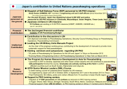Japan`s Contribution to UN Peacekeeping Operations
