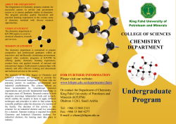 COLLEGE OF SCIENCES CHEMISTRY DEPARTMENT