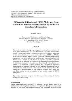 Differential Utilization of CCR5 Molecules from Three East African