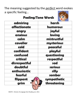 Feeling/Tone Words admiring harsh affectionate humorous angry