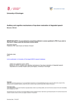 Auditory and cognitive mechanisms of top-down restoration of