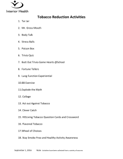 Tobacco Reduction Activities